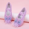 thumbnail image 6 of Abomasnow Girls Polka Dot Tulle Bow Crisscross Elastic Strap Split Sole Ballet Dance Shoes Casual Lightweight Yoga Shoes, 6 of 9