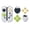 black and white, variant on Handle joystick Cute Button Caps Silicone Thumb Grips Set