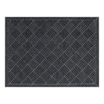 Multy Home MT5001431 Door Mat, 36 in L, 48 in W, Contours Pattern, Polypropylene/Rubber Surface, Charcoal