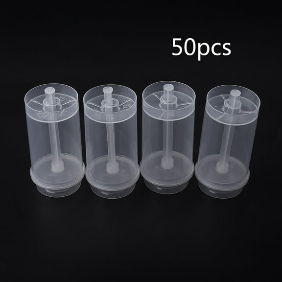 BYNNIX 50 pcs Round Push-Up Cake Shooter Cake Holder Plastic Clear Cake Holder Push Pops Cake Dessert Container Cake Tools Gift