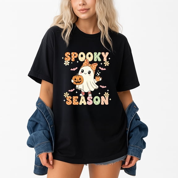Spooky Season Retro Happy Halloween Ghost Toddler Girl – T-Shirt, Hoodie & Sweatshirt – Halloween Fun – Family Festivities