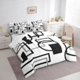 thumbnail image 3 of Manfei Modern Circle Abstract Bedding Comforter Set 7-Piece, Geometric Stripe King Bedding Sets, Chic Minimalst Reversible Bed Sheets, Breathable Home Decor, 3 of 7