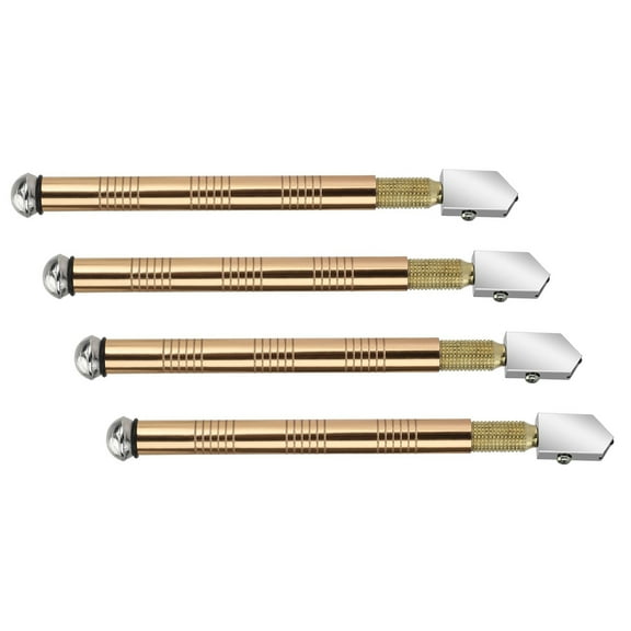 TAPDRA Carbide Tip Glass Cutter 4 Pack 6.1 Inch Aluminum Alloy Handle for Cutting Glass Tile Mirror Smooth Cutting Tool