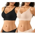 thumbnail image 2 of QYLUX Women's Bra of Wireless Comfort Flex Fit - Full Coverage Seamless Soft Support Bra,Comfortable T-Shirt Everyday Bras Pack of 2, 2 of 8