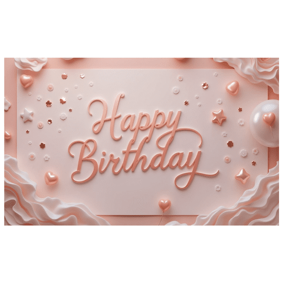 Pink Theme Birthday Banner Elegant Design Happy Birthday Decorative Banner for Celebration Event Indoor Decoration Party Decor
