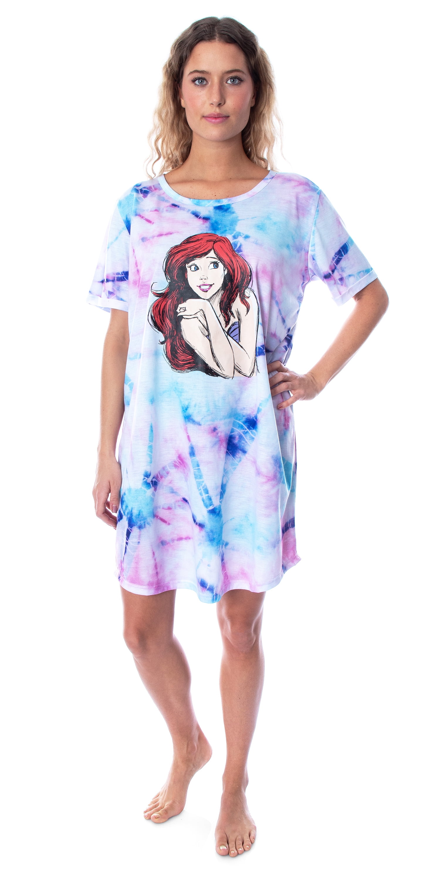 Disney Princess Women's Little Mermaid Ariel Tie Dye Nightgown Sleep