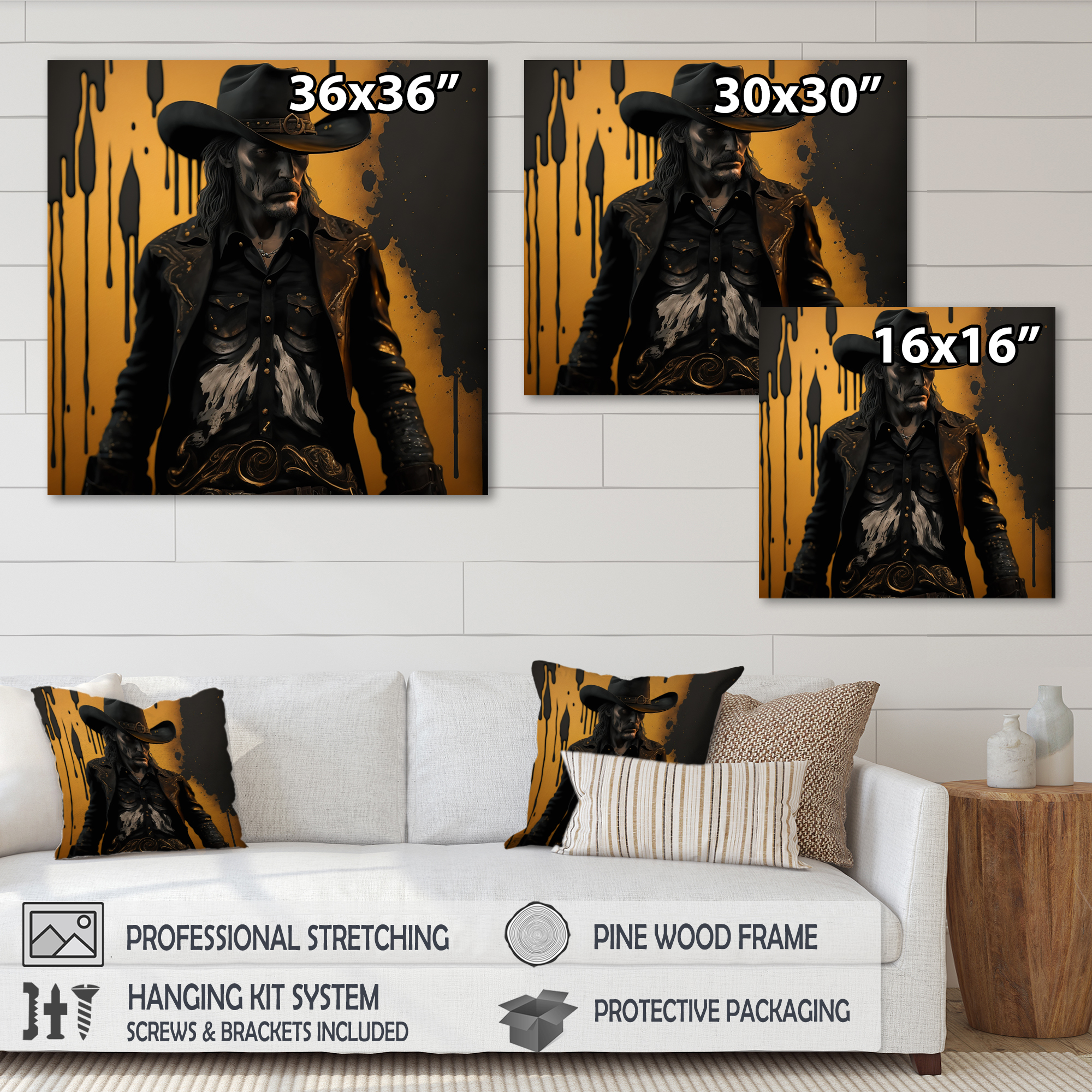 Designart Western Cowboy I Canvas Wall Art