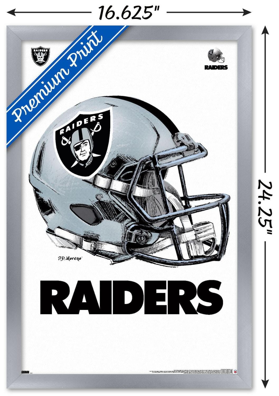 NFL Las Vegas Raiders - Drip Helmet 20 Wall Poster, 22.375" x 34" Framed