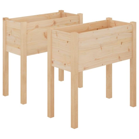 Jardineras VidaXL de madera maciza de pino 70 x 31 x 70 cm (2 unidades)