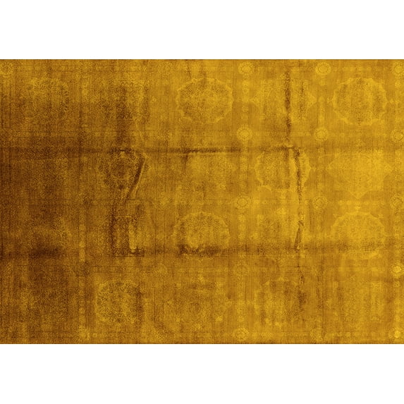 Ahgly Company Indoor Rectangle Oriental Yellow Industrial Area Rugs, 2' x 3'