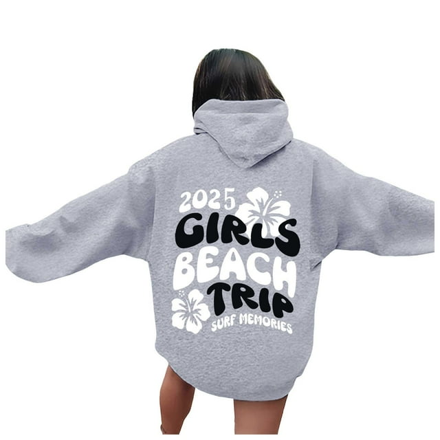 Chandail à Capuche Graphique à Lettres pour Femmes, Chandail à Manches Longues, Manteau à Col Rabattu, Tunique Longue, Chandail à Capuche, Veste d'Hiver