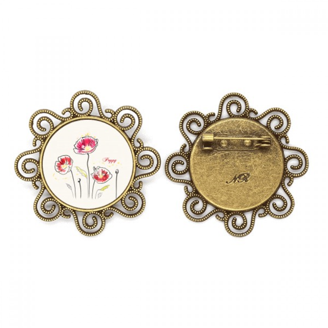 Broche de flores Unbranded Decoracion Planta Amapola Regalo de joyería Mujeres Niñas