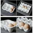 thumbnail image 4 of Bonito plato de cerámica para huevos, cocina, restaurante, nevera, almacenamiento y huevos cocinables, caja decorativa de porcelana blanca (6,12, tazas para huevos), 4 of 7