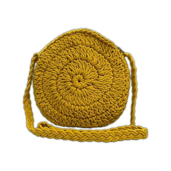 Peroptimist Women’s Straw Crossbody Handbag Round Rattan Shoulder Bag, Beige