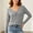Gray, variant on WRFWUL Womens Long Sleeve V Neck Shirts Ruched Front Slim Fit Solid Color Blouses Casual Fall Comfy Soft Tops