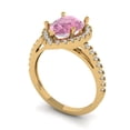 thumbnail image 2 of Halo Engagement Ring for Women - 2.38ct Simulated Pink Diamond in 18K Yellow Gold Promise Ring, 2 of 6