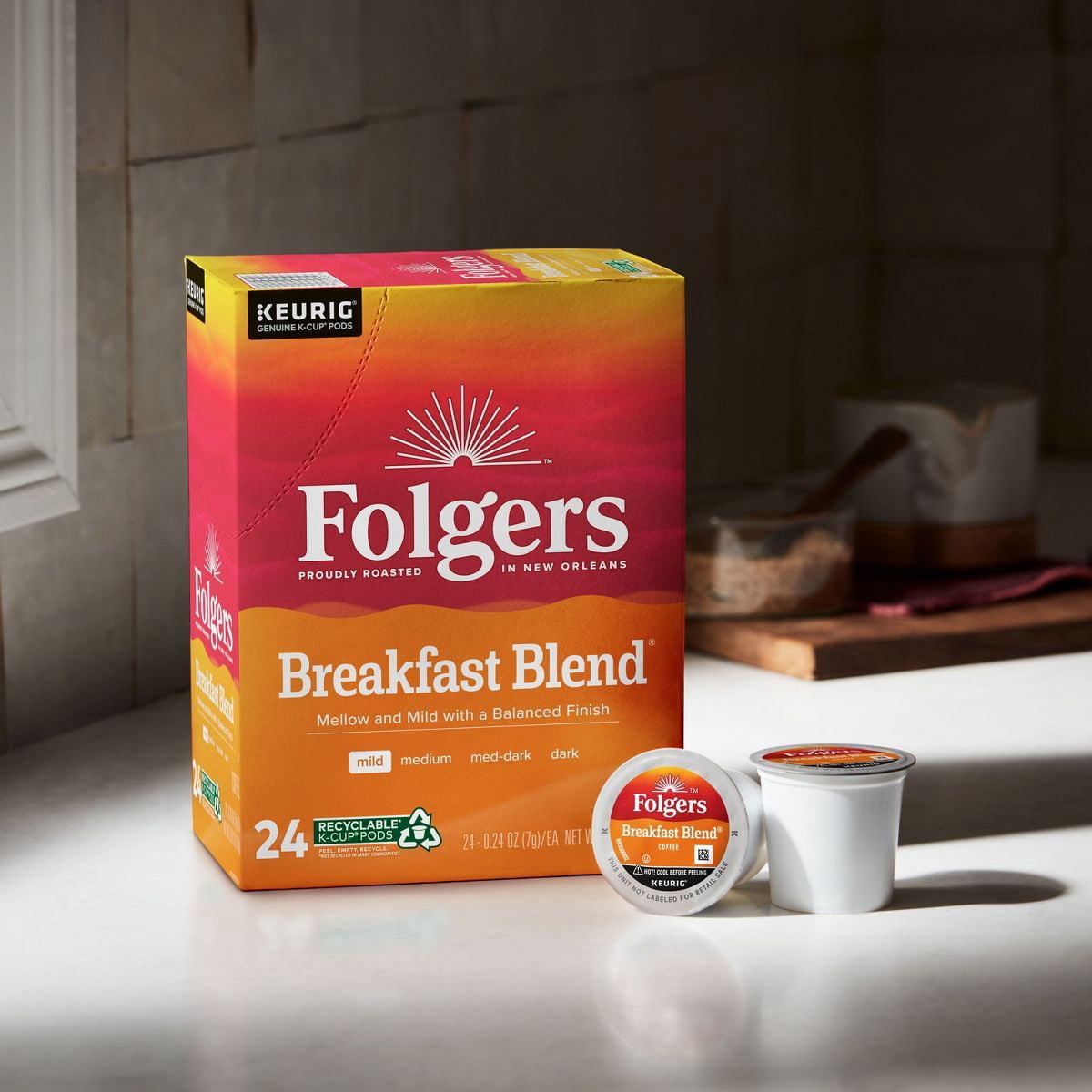 2X - Folgers Breakfast Blend Coffee Mild Roast Keurig K-Cup Pods - 24ct