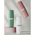 thumbnail image 3 of Green Plastic Travel Toothbrush Holder Case with Cover, Portable Travel Toothbrush Cup, Storage Container for School Camping Business Trip Bathroom, 3 of 12