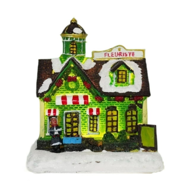 Casa de pueblo iluminada, casa luminosa navideña, regalo, decoraciones decorativas, ilumina Estilo B