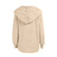 thumbnail image 3 of Women Hooded Cardigan Fuzzy Jacket Winter Open Front Fleece Coat Outwear with Pockets, 3 of 5