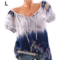 thumbnail image 3 of Sonducket Blusa Manga corta Camisa estampada Cuello en V Blusa suelta con cuello en V Mujer Top de verano Prendas para la parte del cuerpo Gris L Sonducket AP001925-03, 3 of 6