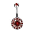 thumbnail image 1 of Flmtop Femmes Strass Incrusté Pendentif Rond Barbell Nombril Corps Piercing Bijoux, 1 of 10