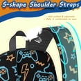 thumbnail image 5 of Game Controller Black Pattern 17" School Backpacks for Teens,Waterproof Oxford Fabric,S-Shape Padded Straps for School,Travel,Hiking,Camping, 5 of 6
