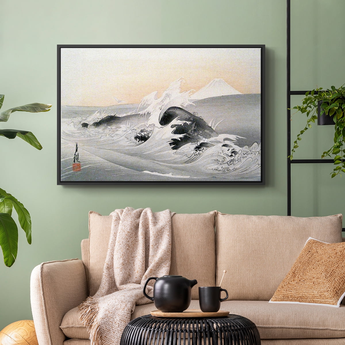 Vintage Landscape-CCCI By Wexford Home Framed in Black Wood Gallery Wrapped Canvas 25 in. x 37 in.