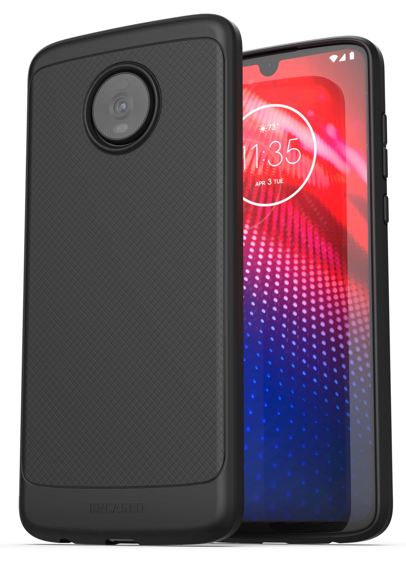 Encased Moto Z4 Case Thin Armor Slim Fit Flexible Grip Cover for