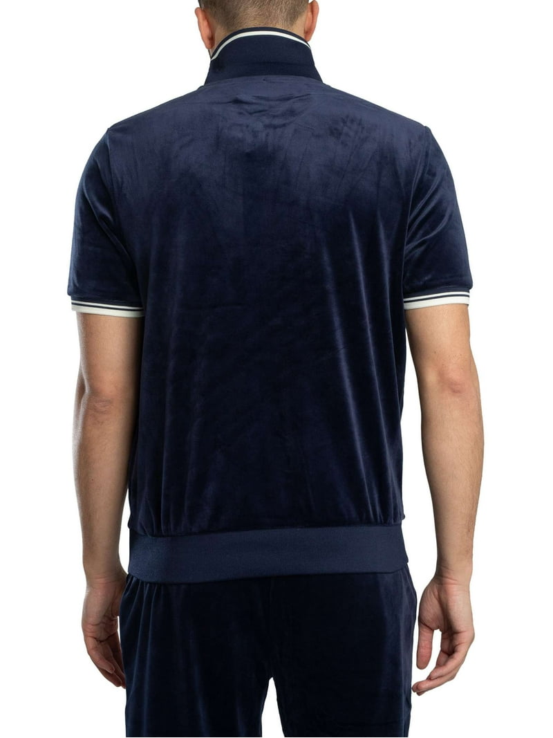 Fila Terry Velour Zip Polo Shirt, Blue - Walmart.com Fila Terry Velour Zip Polo Shirt, Blue - Walmart.com