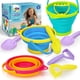 thumbnail image 1 of Juego de cubos de arena Toy Life de Beach Toys con palas y rastrillos, 9 unidades, 1 of 7