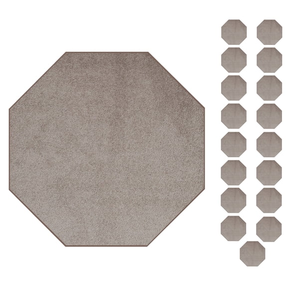 Furnish My Place Modern Plush Solid Beige Color Rug - Pets and Kids Friendly Rug, Indoor/Outdoor Mat, Area Rugs Great for Kids, Pets, Event, Wedding, Living Room, Made in USA, 2' Octagon - Set of 20
