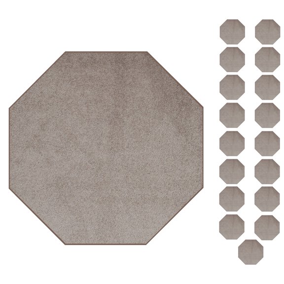 Furnish My Place Modern Plush Solid Beige Color Rug - Pets and Kids Friendly Rug, Indoor/Outdoor Mat, Area Rugs Great for Kids, Pets, Event, Wedding, Living Room, Made in USA, 2' Octagon - Set of 20