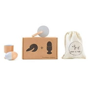 Montessori Egg and Cup with Interlocking Disk, Montessori Wooden Toy Bundle for 3+Months, Aids Visual & Brain Development, Motivates Crawling, Minimalist Modern Design, Safe for Baby