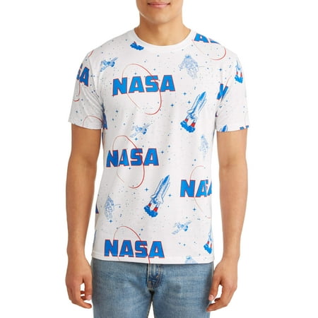 - NASA All-Over Print Men's Short Sleeve Graphic T-Shirt, Up to 2XL