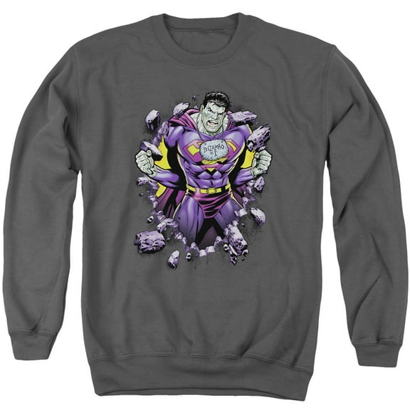 Superman Bizzaro Breakthrough Adult Crewneck Sweatshirt Charcoal
