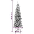thumbnail image 4 of vidaXL Artificial Slim Christmas Tree with Flocked Snow 180 cm PVC&PE, 4 of 5