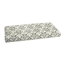 Sorra Home Grey and Cream Indoor/Outdoor Bench Cushion, Corded