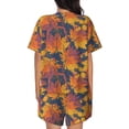thumbnail image 6 of Fotbe Vintage Abstract Maple Leaf Art Print Pajama Set for Women 2 Piece Loungewear Short Sleeve Tops and Shorts Set Soft Sleepwear-XX-Large, 6 of 7