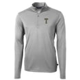 thumbnail image 2 of Men's Cutter & Buck Gray Georgia Tech Yellow Jackets Virtue Eco Pique Recycled Quarter-Zip Pullover Top, 2 of 3