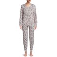 thumbnail image 2 of Catherine Malandrino Women's Long Sleeve French Terry Top and Pants Pajama Set, 2-Piece, 2 of 5