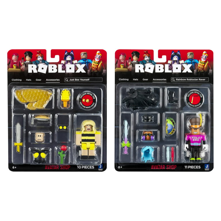  Roblox Avatar Shop Series Collection - Just Bee Yourself +  Rainbow Robloxian Raver Bundle [Includes 2 Exclusive Virtual Items] : Toys  & Games