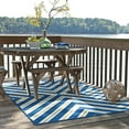 thumbnail image 3 of Sphinx Riviera Indoor/Outdoor Area Rug 4589A Outdoor Blue Lines Chevron 7' 10" x 7' 10" Round, 3 of 3