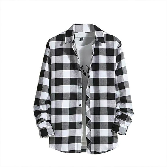 Men's Button Down Shirts Print Fall Winter Long Sleeve Single Striped With Lapel Casual Mens Shirt Grey XXXXL