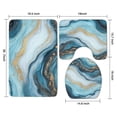thumbnail image 3 of Blue Marble Gold Wave Pattern Bathroom Rugs Sets 3 Piece,Toilet Cover Set,Absorbent Non Slip Bathroom Mats Sets with U-Shaped Contour Rug Toilet Rug Set, 3 of 5