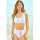 thumbnail image 3 of ABPHQTO Bikini de dos piezas con estampado de rayas y botones a presión para mujer, 3 of 5