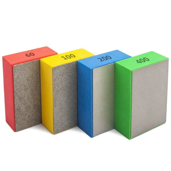 4 Pcs Diamond Grinding Disc, Diamond Polishing Pad, Diamond Sanding Pad 60/100/200/400#, Ceramic Tile Edge Trimmer, Glass Grinding Disc Polishing Machine, Slate Mesh Emery Friction Tool,