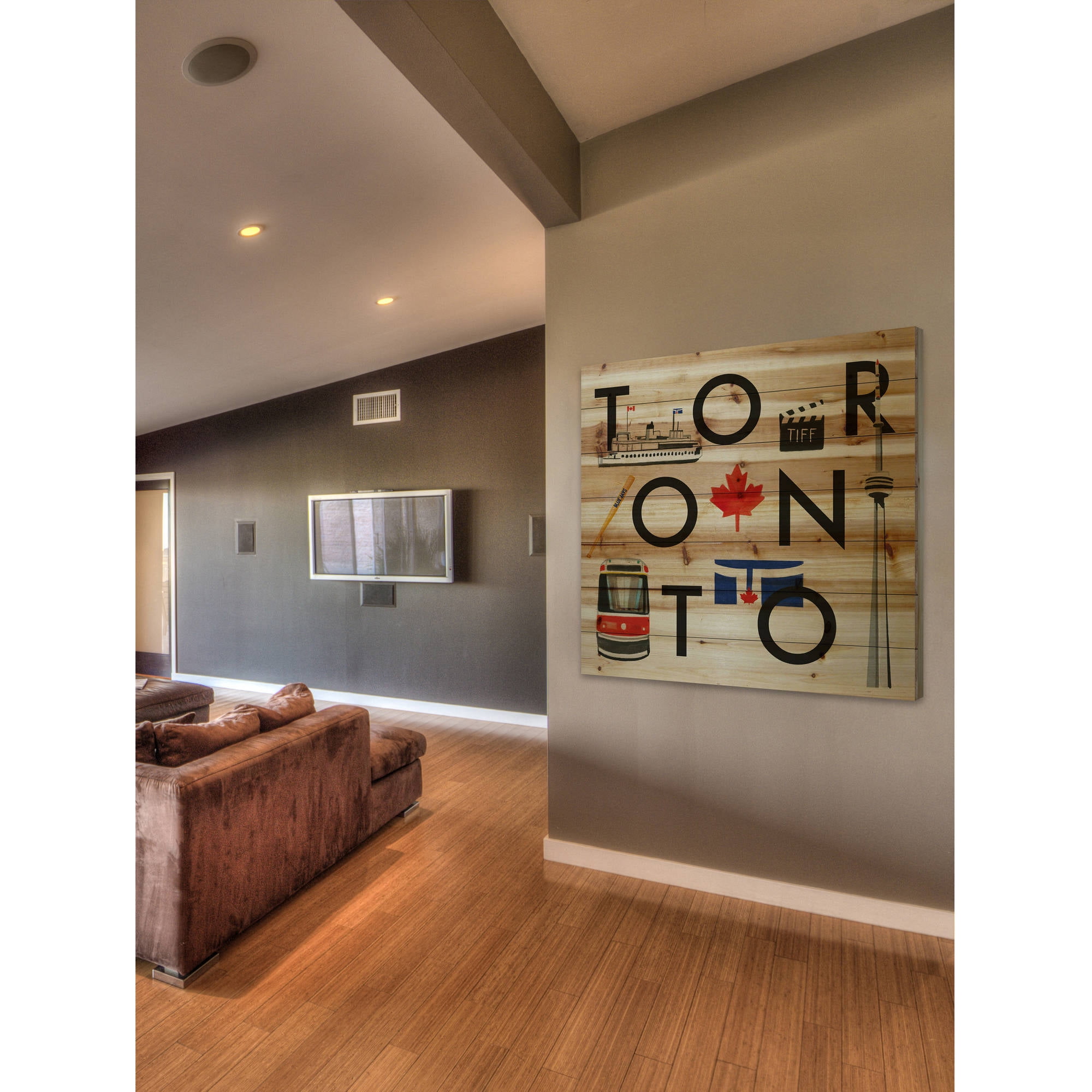 Marmont Hill 'Toronto Square' by Molly Rosner Painting Print on Natural Pine Wood