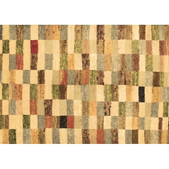 Ahgly Company Indoor Rectangle Abstract Brown Contemporary Area Rugs, 7' x 10'