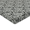 thumbnail image 4 of Ambesonne Folk Art Fitted Sheet, Bird Pattern Asian Style, Queen Size, Grey Black and White, 4 of 5